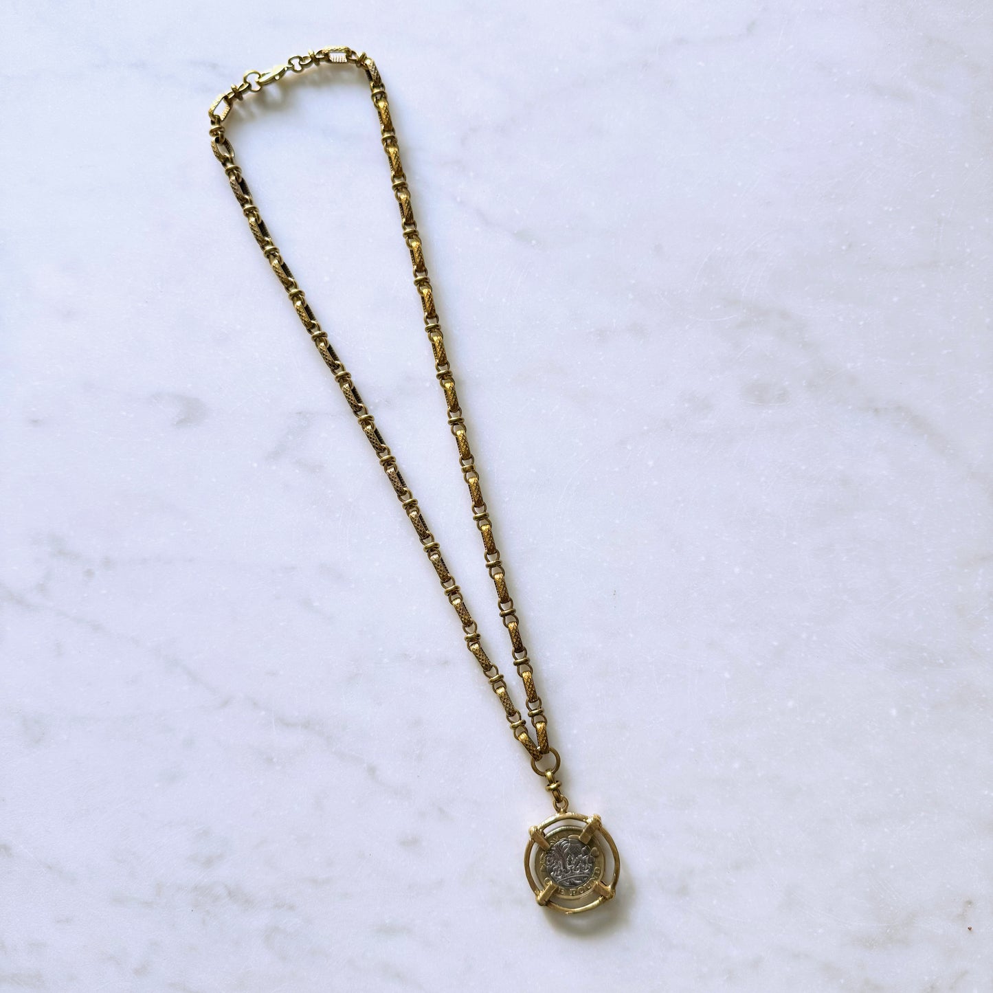 Coin Necklace: Queen Elizabeth II Gold & Silver