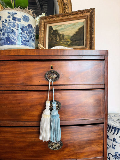 Antique English Bowfront Chest of Drawers with Inlay