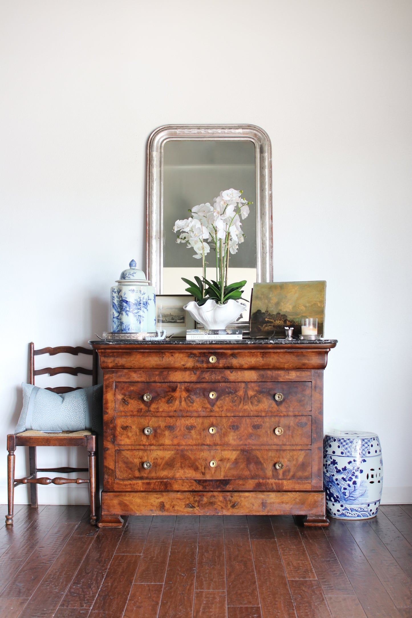 Antique French Louis Philippe Burled Walnut Commode