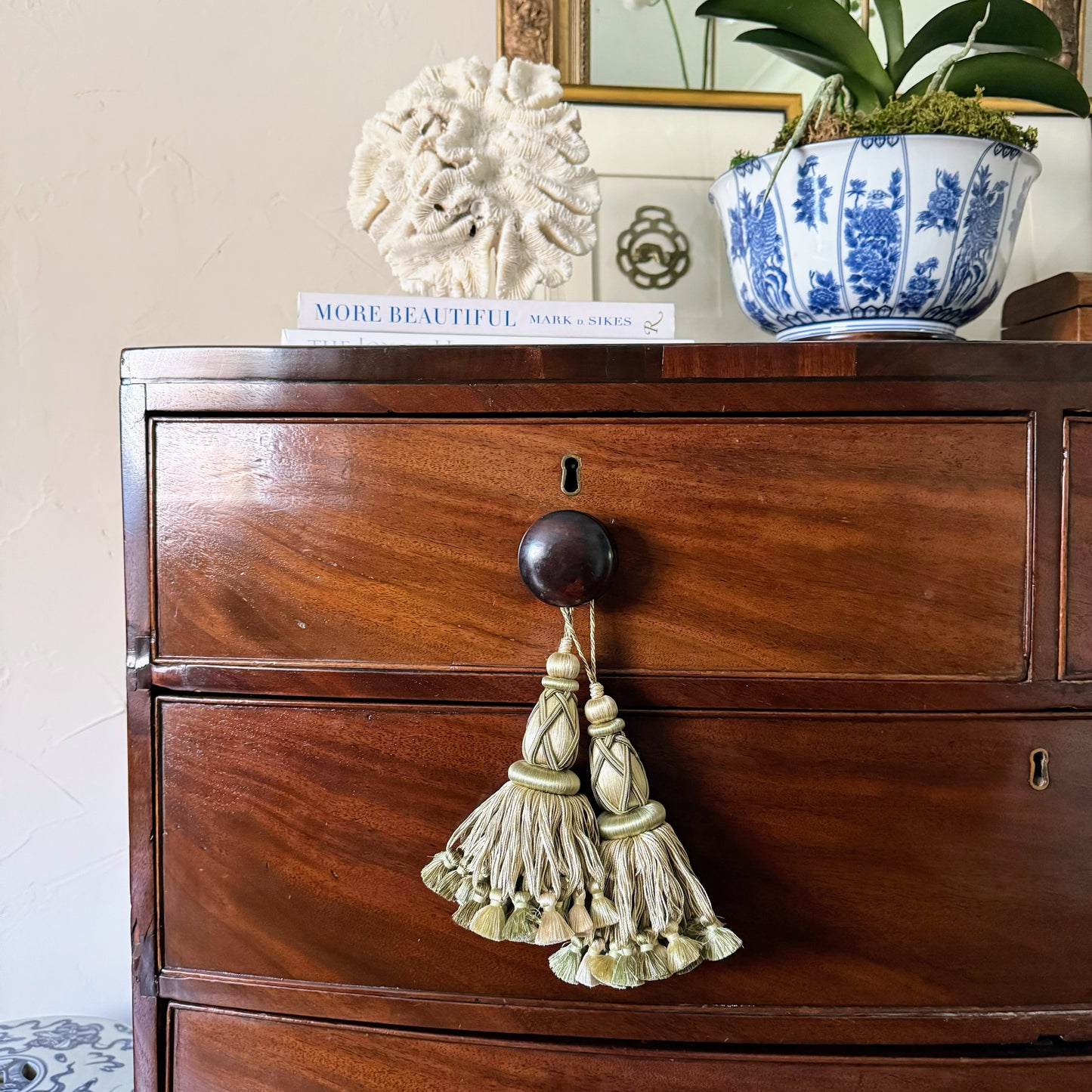 Antique English Bow Front Dresser