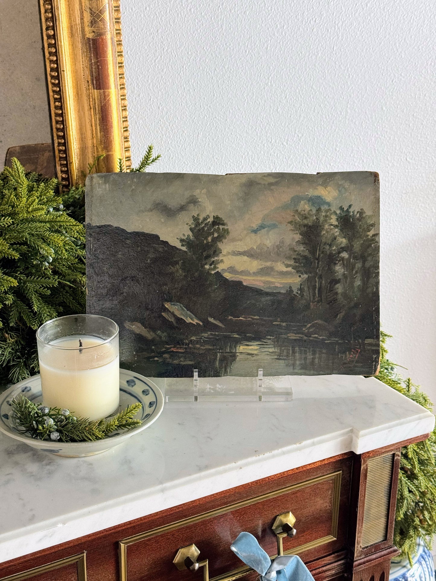 Painting of River on Board