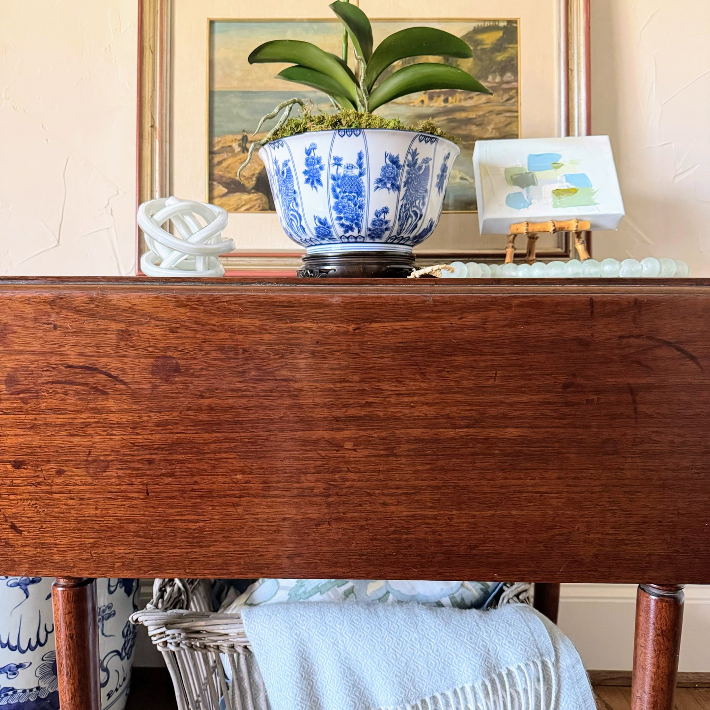 English Mahogany Oak Drop Leaf Table