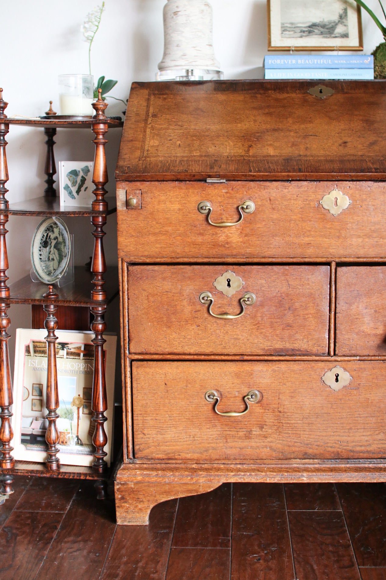 Antique English Drop Front Secretary