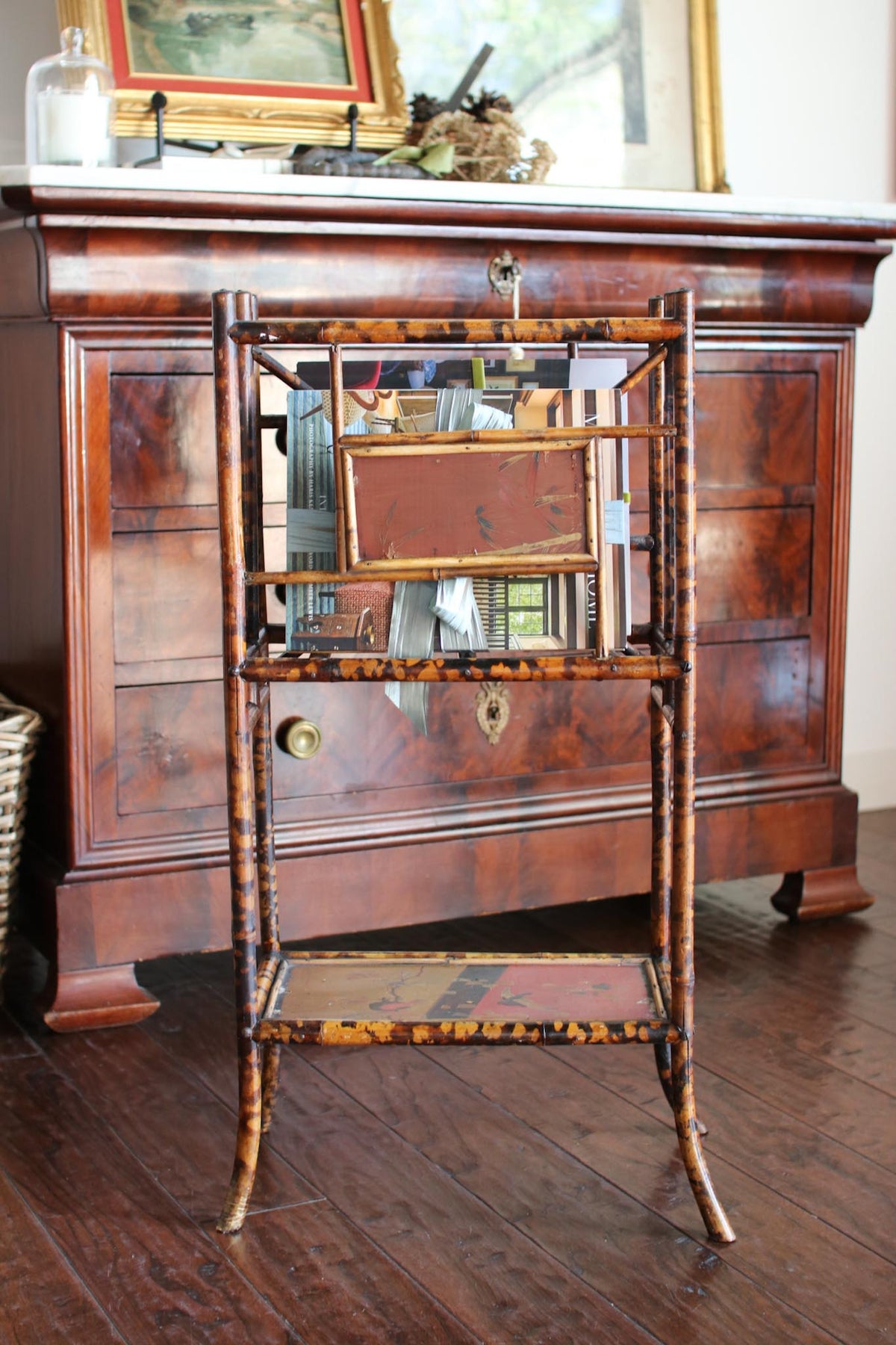 Bamboo Magazine & Record Stand