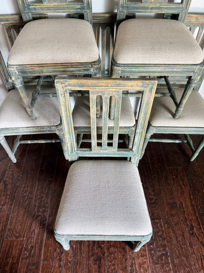 Set of Painted Swedish Chairs