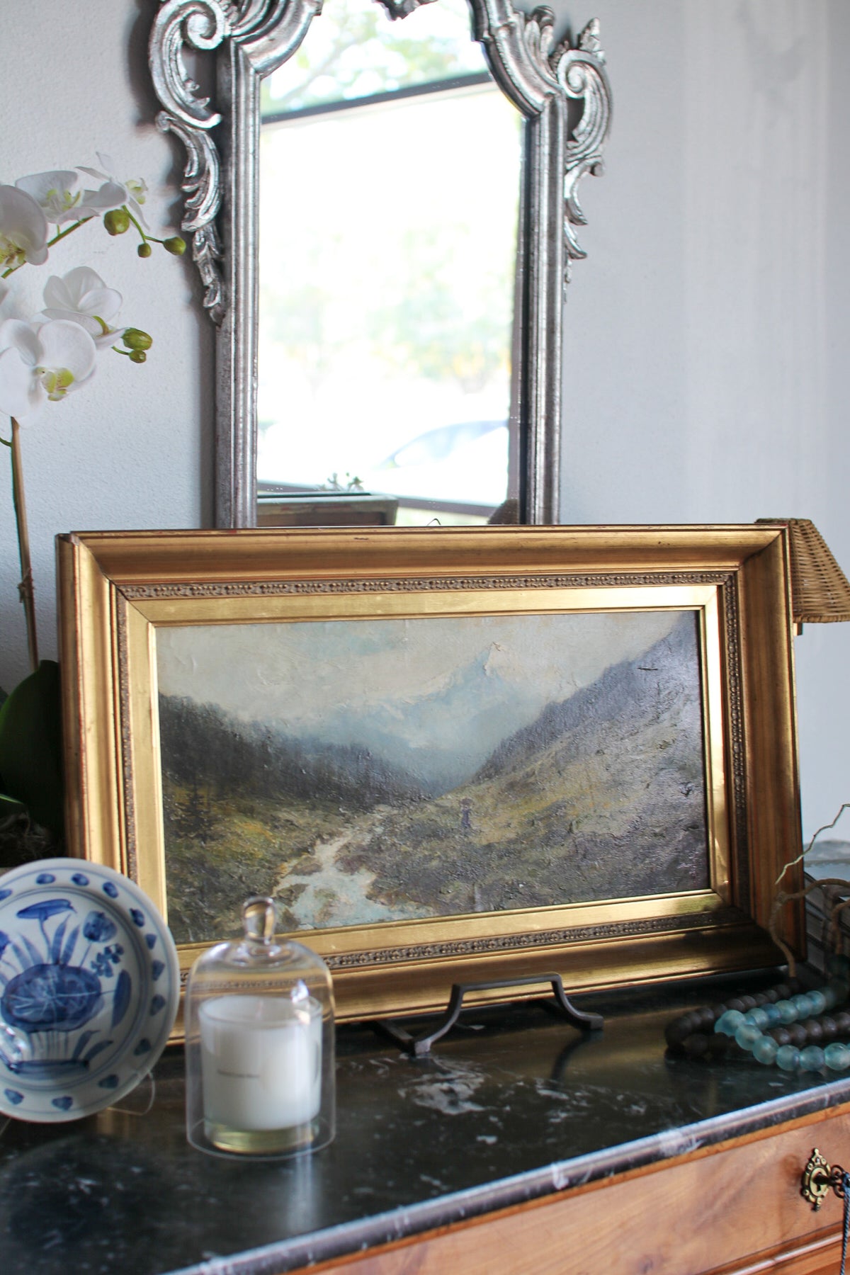 Italian Framed River Painting