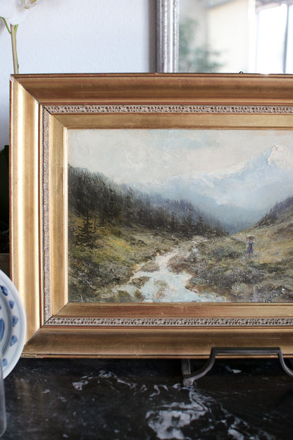 Italian Framed River Painting