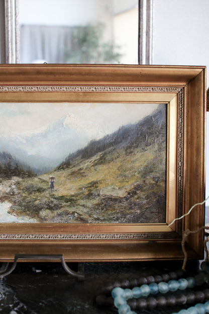Italian Framed River Painting