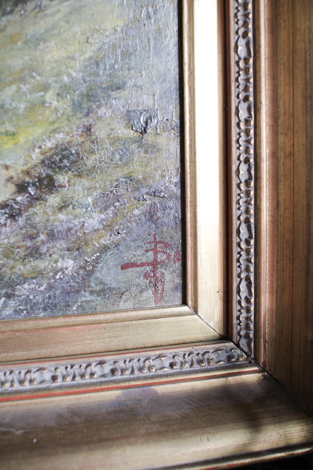 Italian Framed River Painting