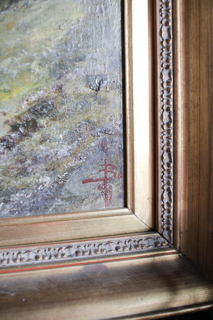 Italian Framed River Painting