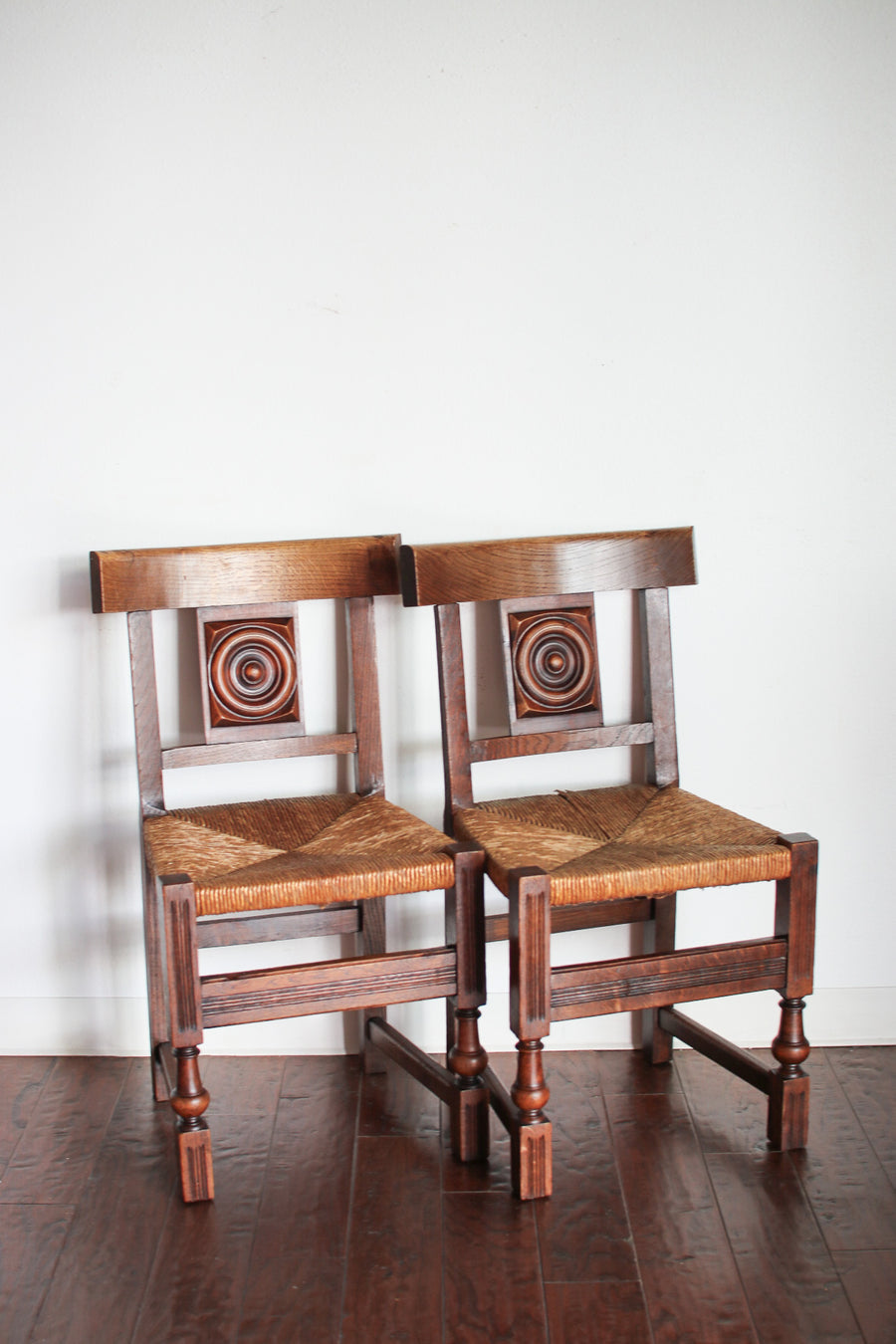 Pair of French Rush Chairs